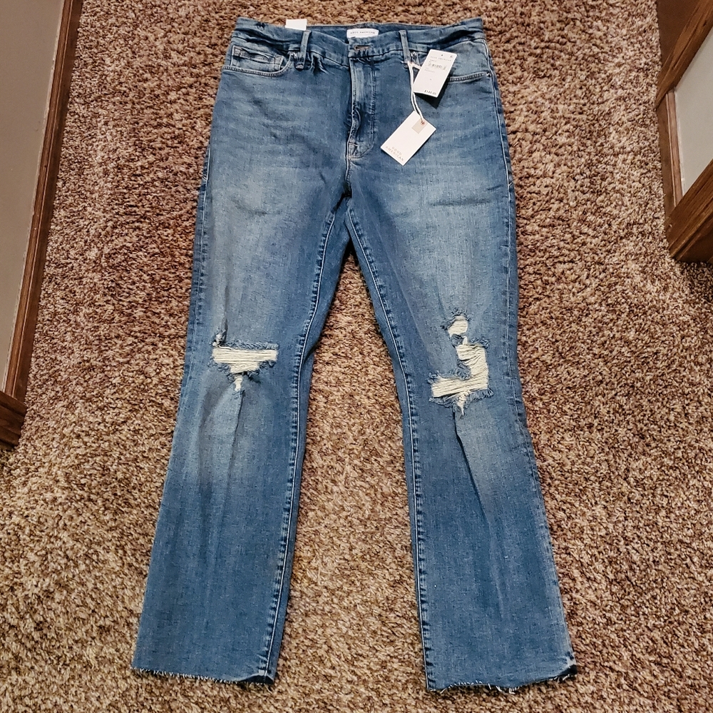 Good American Good Straight Jeans. Size 10.
